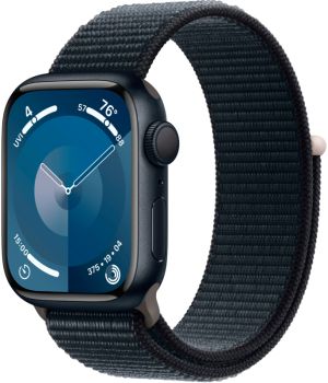 Apple Watch Series 9, 41 мм, корпус из алюминия цвета тёмная ночь, нейлоновый ремешок цвета тёмная ночь